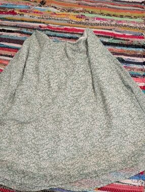 Women's Light Green Floral A-Line Skirt